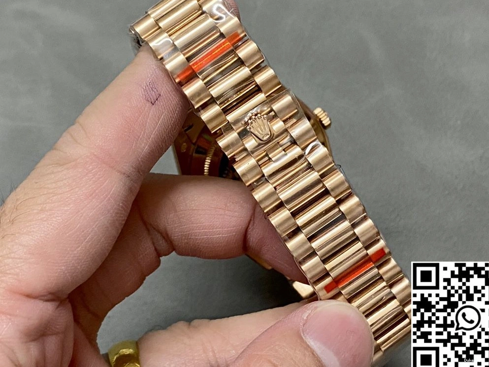 QF Rose Factory Steel Dial Rolex Green Day M228235-0025 Date Tungsten v5 Gold 0217